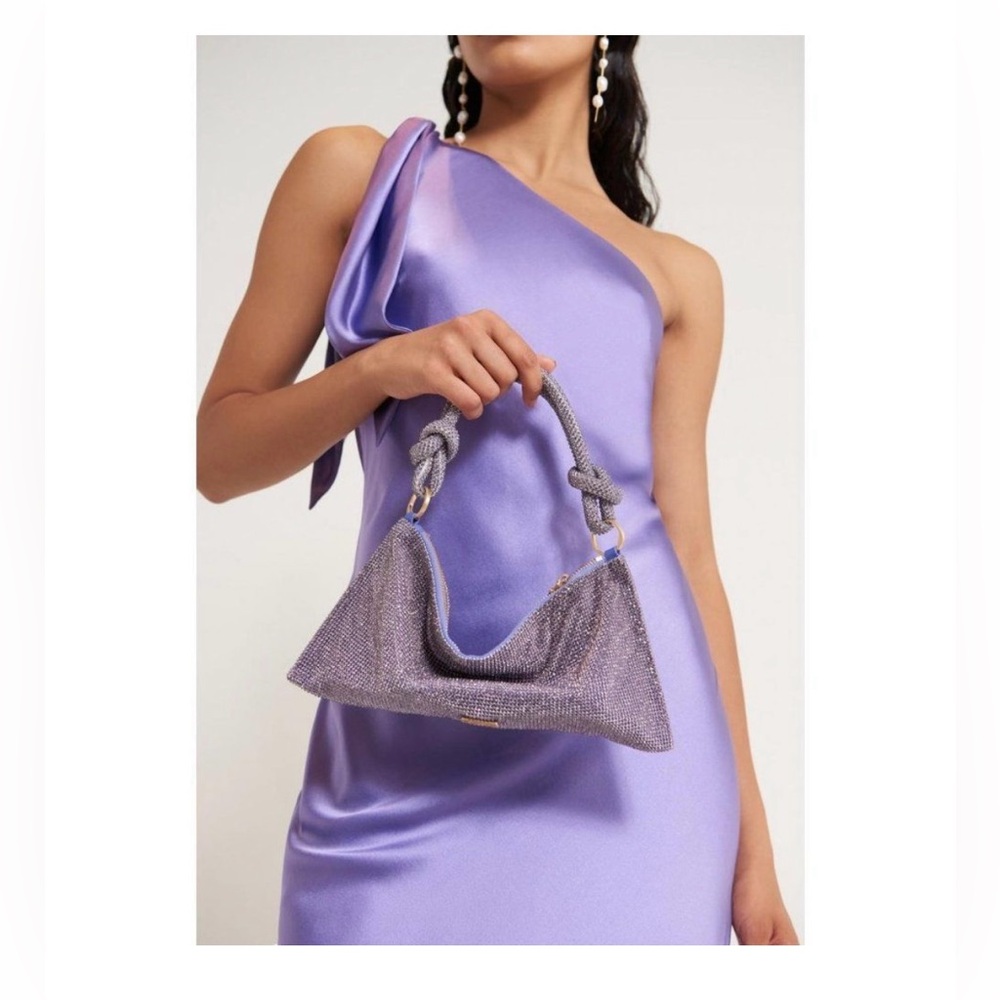 Cult Gaia Hera Nano Rhinestone Shoulder Bag in Amethyst Purple NEW With Tags - Picture 4 of 9